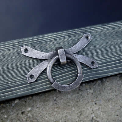 Wrought iron ring pull handle suitable for bdsm furniture