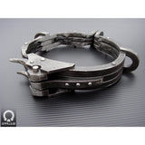 a heavy hand forged wrought iron neck collar made by gaaluub
