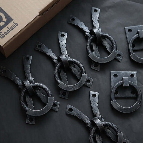 Wrought iron ring pull hardware for furniture made by gaaluub