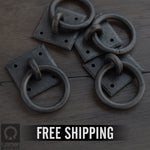 Set of 4 Hand forged ring pull handles - Dara