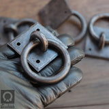Set of 4 Hand forged ring pull handles - Dara