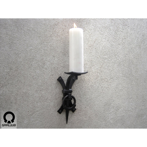 Wrought Iron Wall Sconce - Claire Black